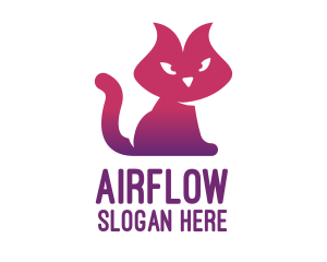 Purple Cat Kitten logo design