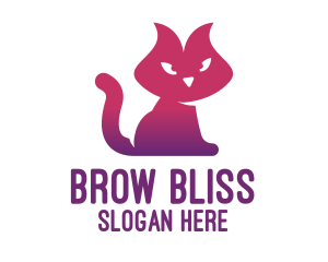 Purple Cat Kitten logo design