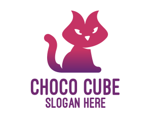 Veterinarian - Purple Cat Kitten logo design