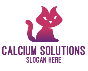 Purple Cat Kitten logo design