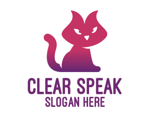 Purple Cat Kitten logo design