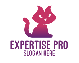 Purple Cat Kitten logo design