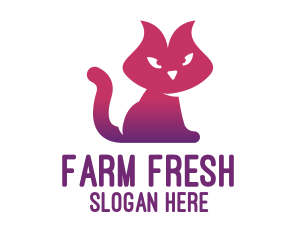 Purple Cat Kitten logo design