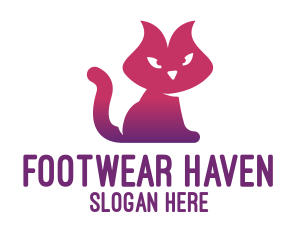 Purple Cat Kitten logo design