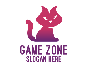 Purple Cat Kitten logo design