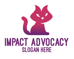 Purple Cat Kitten logo design