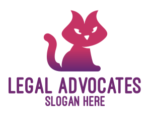 Purple Cat Kitten logo design