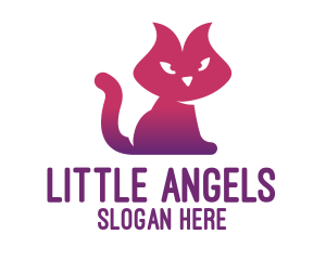 Purple Cat Kitten logo design