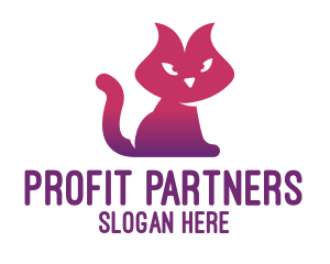 Purple Cat Kitten logo design