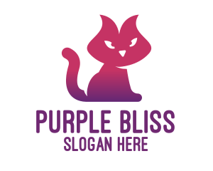 Purple - Purple Cat Kitten logo design