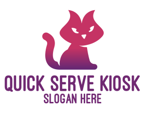 Purple Cat Kitten logo design