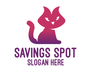 Purple Cat Kitten logo design