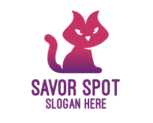 Purple Cat Kitten logo design