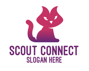 Purple Cat Kitten logo design