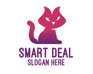 Purple Cat Kitten logo design