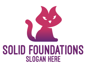 Baby Boutique - Purple Cat Kitten logo design