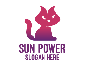 Purple Cat Kitten logo design