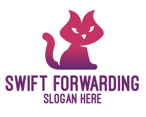 Purple Cat Kitten logo design