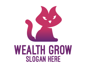 Purple Cat Kitten logo design