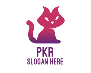 Purple Cat Kitten logo design