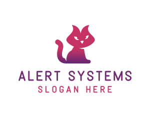 Purple Cat Kitten logo design