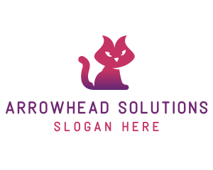 Purple Cat Kitten logo design