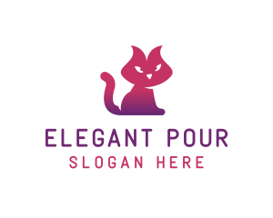 Purple Cat Kitten logo design