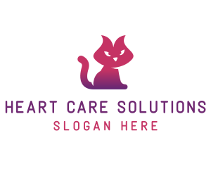 Purple Cat Kitten logo design