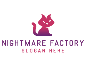 Purple Cat Kitten logo design