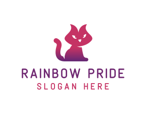 Purple Cat Kitten logo design