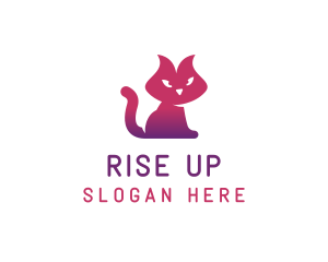 Purple Cat Kitten logo design