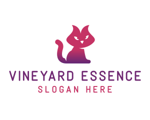 Purple Cat Kitten logo design