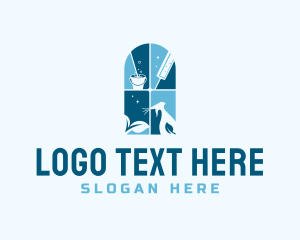 Leaf - Window Cleaning Sanitation Tool logo design