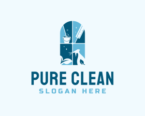 Window Cleaning Sanitation Tool logo design