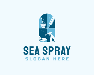 Window Cleaning Sanitation Tool logo design