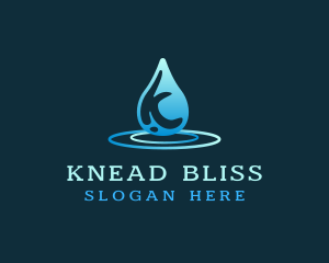 Water Splash Letter K logo design