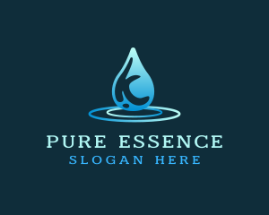 Purification - Water Splash Letter K logo design