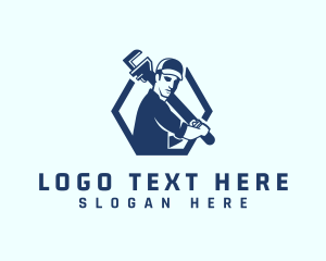 Remodeling - Plumber Wrench Handyman logo design