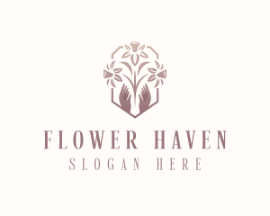 Hands Flower Daffodil logo design