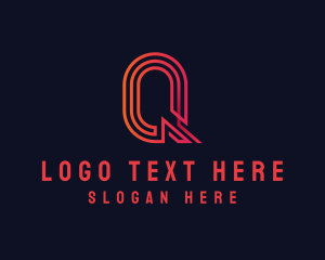 Application - Modern Digital Letter Q logo design