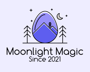 Nighttime - Outdoor Mountain Egg logo design