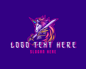 Samurai Rainbow Unicorn logo design