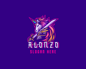 Samurai Rainbow Unicorn logo design