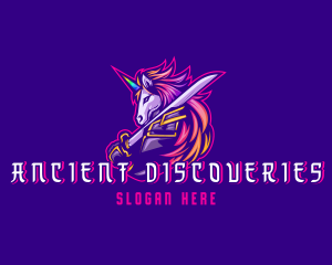 Samurai Rainbow Unicorn logo design