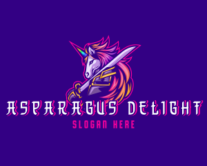 Samurai Rainbow Unicorn logo design