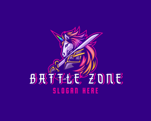 Combat - Samurai Rainbow Unicorn logo design