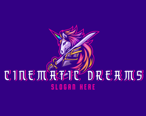 Samurai Rainbow Unicorn logo design