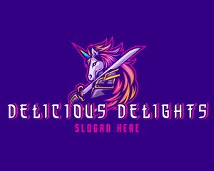 Samurai Rainbow Unicorn logo design