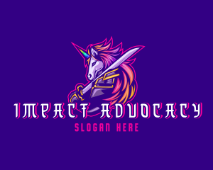 Samurai Rainbow Unicorn logo design