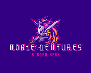 Samurai Rainbow Unicorn logo design